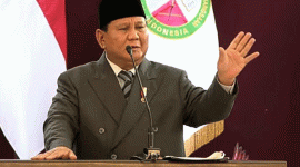 Foto : Presiden Prabowo Sedang Pidato (Dok : Kompas.com)