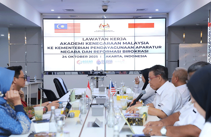 Foto : Suasana saat menerima kunjungan delegasi Akademi Kenegaraan Malaysia, di Kantor Kementerian PANRB, Jakarta, Jumat 24 Oktober 2025 ( Dok menpan.go.id)