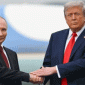 Ilustrasi Presiden Donal Trump dengan Presiden Rusia Vladimir Putin