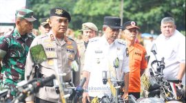 Foto : Wakil Bupati MuaroJambi Junaidi Mahir Apel Kesiapan Tanggap Darurat Bencana Hidrometeorologi (Dok Komifo )