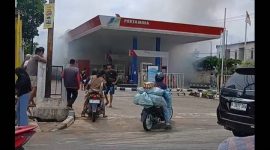 Suasana SPBU Talang Pantai Bungo Saat Kebakaran
