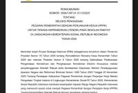 Foto : Tangkapan Layar Pengumuman PPPK Sekolah Rakyat