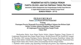 Seleksi JPT Pratama Sungai Penuh 2025: Ini Daftar ASN yang Lolos Administrasi