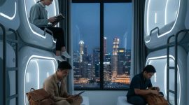Hotel Kapsul Murah di Singapura / AI