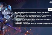 Kode Redeem MLBB 3 Januari 2026 Hadiah Skin dan Diamond Gratis