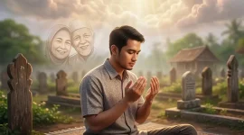 Ilustrasi Mendoakan Orang Tua Yang Sudah meninggal