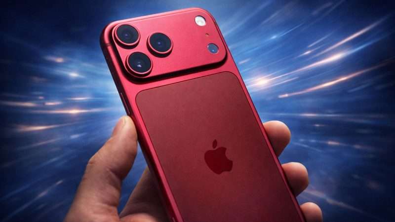 lustrasi desain kamera iPhone 18 Pro Max dengan modul lensa variable aperture yang canggih.