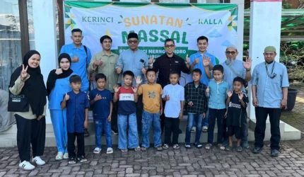 Khitan massal gratis PT Kerinci Merangin Hidro di kawasan PLTA Batang Merangin Kabupaten Kerinci.