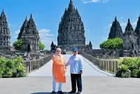 Presiden Prabowo dan Perdana Menteri India Narendra Modi Saat kunjungi Candi Prambanan 