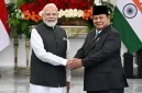 Presiden Prabowo Subianto menyambut Perdana Menteri India Narendra Modi di Istana Merdeka Jakarta.