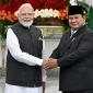 Presiden Prabowo Subianto menyambut Perdana Menteri India Narendra Modi di Istana Merdeka Jakarta.